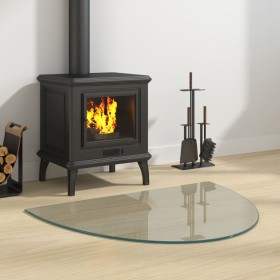 Placa de vidrio para chimenea semicircular 800x600