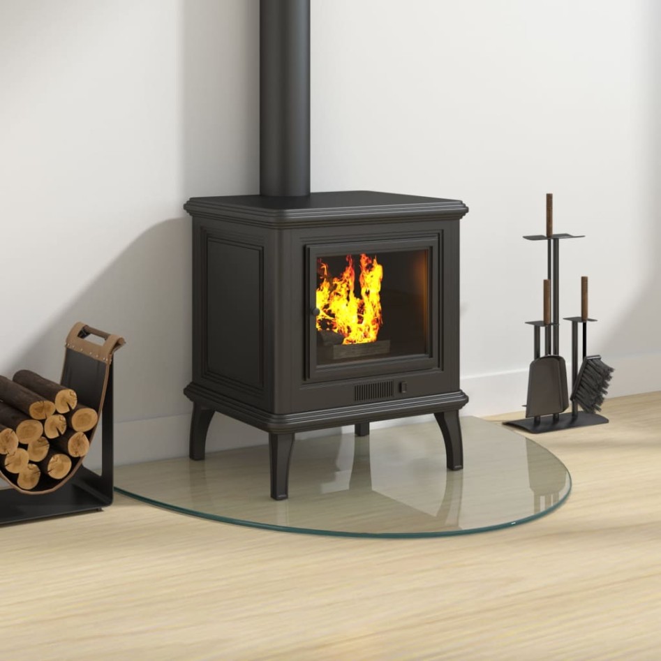 Placa de vidrio para chimenea semicircular 800x600