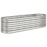 Jardinera arriate acero recubrimiento polvo plata 152x40x36