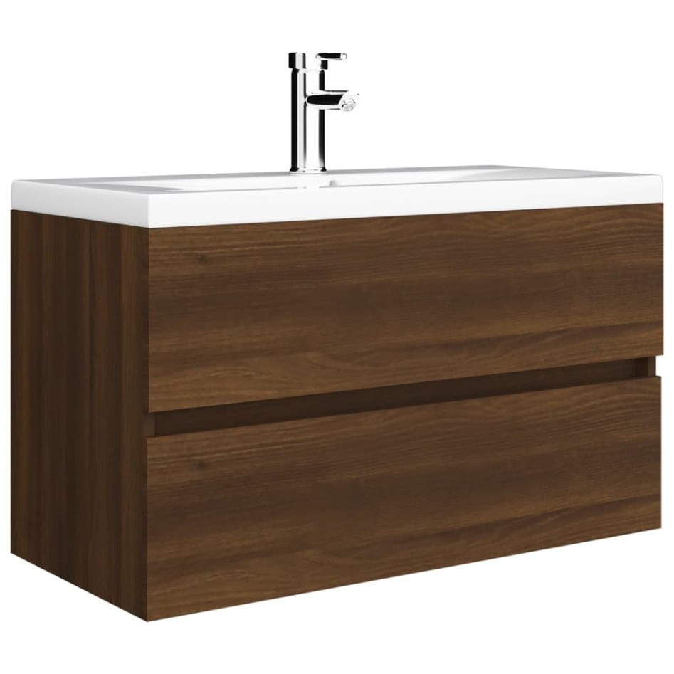 Mueble de lavabo madera de ingeniería roble marrón