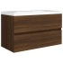 Mueble de lavabo madera de ingeniería roble marrón