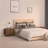 Mesita de noche madera contrachapada marrón roble 100x35x40