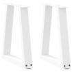 Patas para mesa de comedor en forma de V 2 uds blanco acero