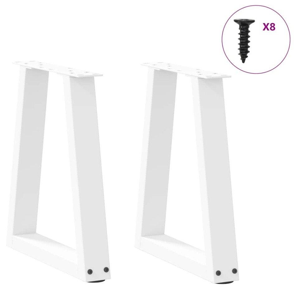 Patas para mesa de comedor en forma de V 2 uds blanco