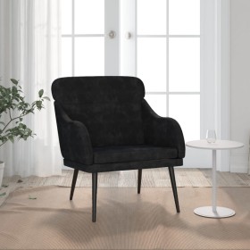 Sillón de terciopelo negro 63x76x80