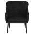Sillón de terciopelo negro 63x76x80