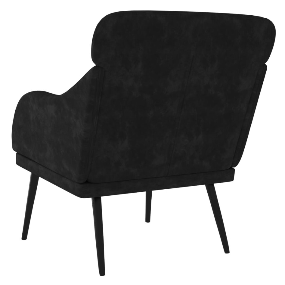Sillón de terciopelo negro 63x76x80