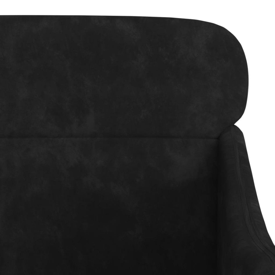 Sillón de terciopelo negro 63x76x80