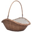 Cesta para leña con asa sauce natural 60x44x55 cm