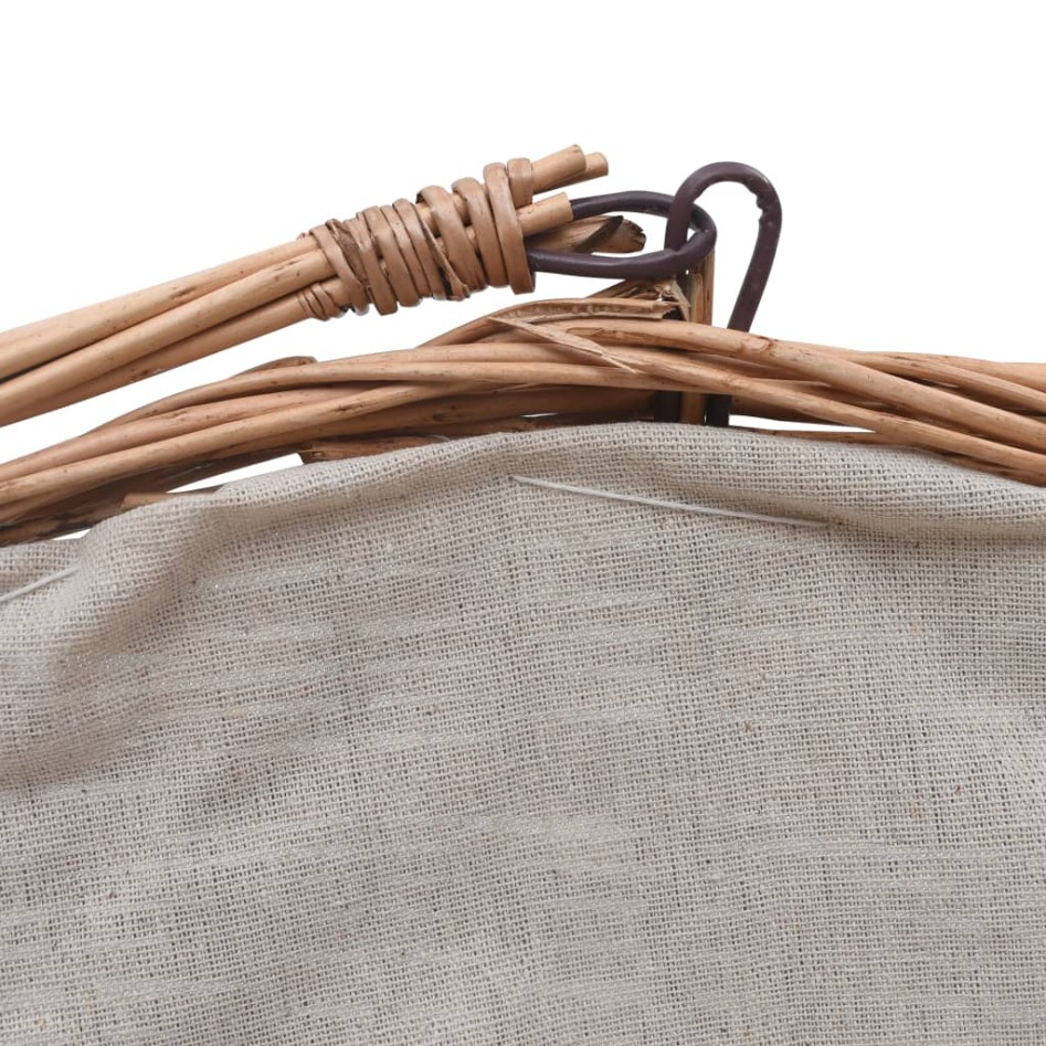 Cesta para leña con asa sauce natural 60x44x55