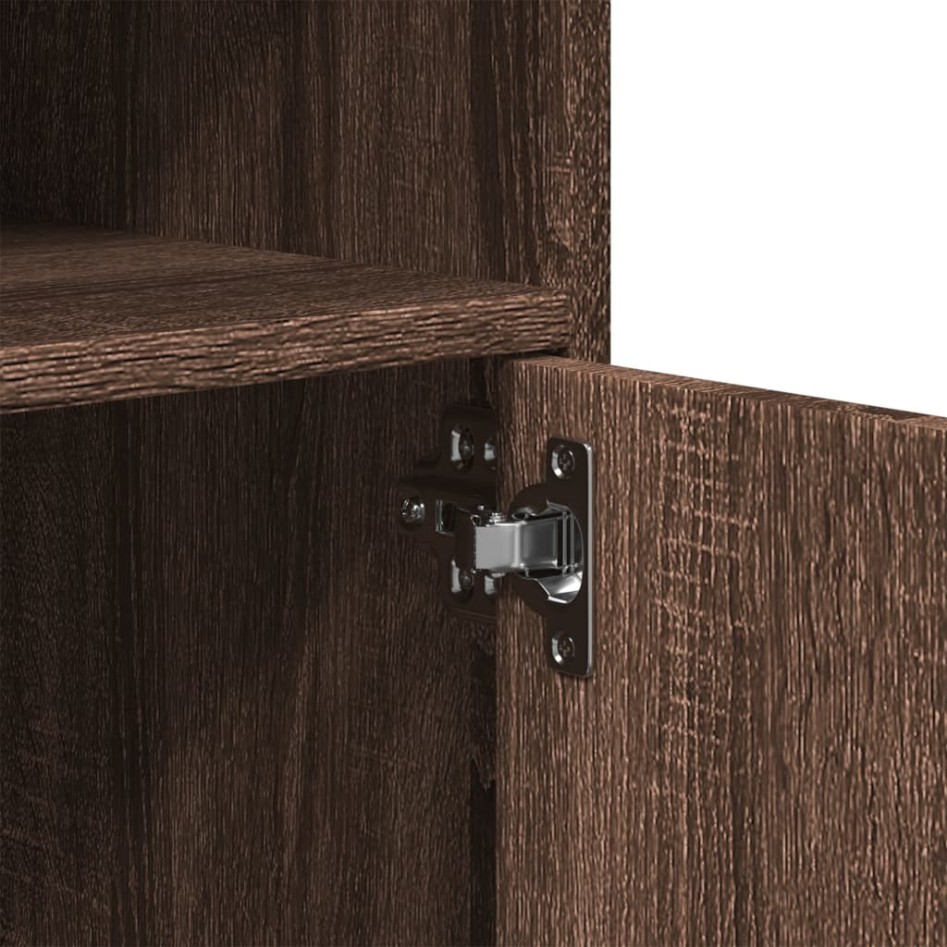 Armario con ruedas madera ingeniería marrón roble 60x48x81