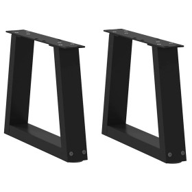 Patas para mesa de comedor forma V 2 uds negro 40x(30-31,3)