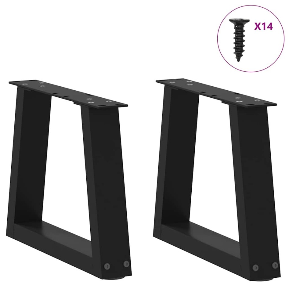 Patas para mesa de comedor forma V 2 uds negro 40x(30-31,3)
