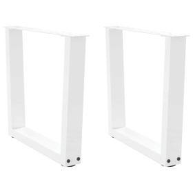 Patas para mesa de comedor forma V 2 uds blanco 50x(42-43,3)