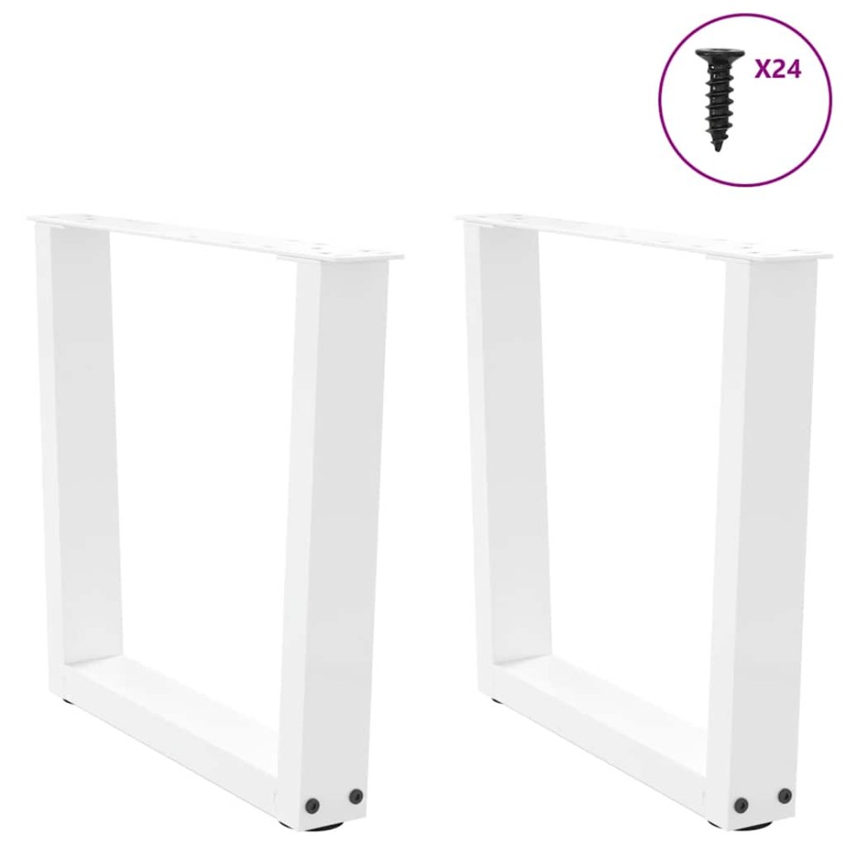Patas para mesa de comedor forma V 2 uds blanco 50x(42-43,3)
