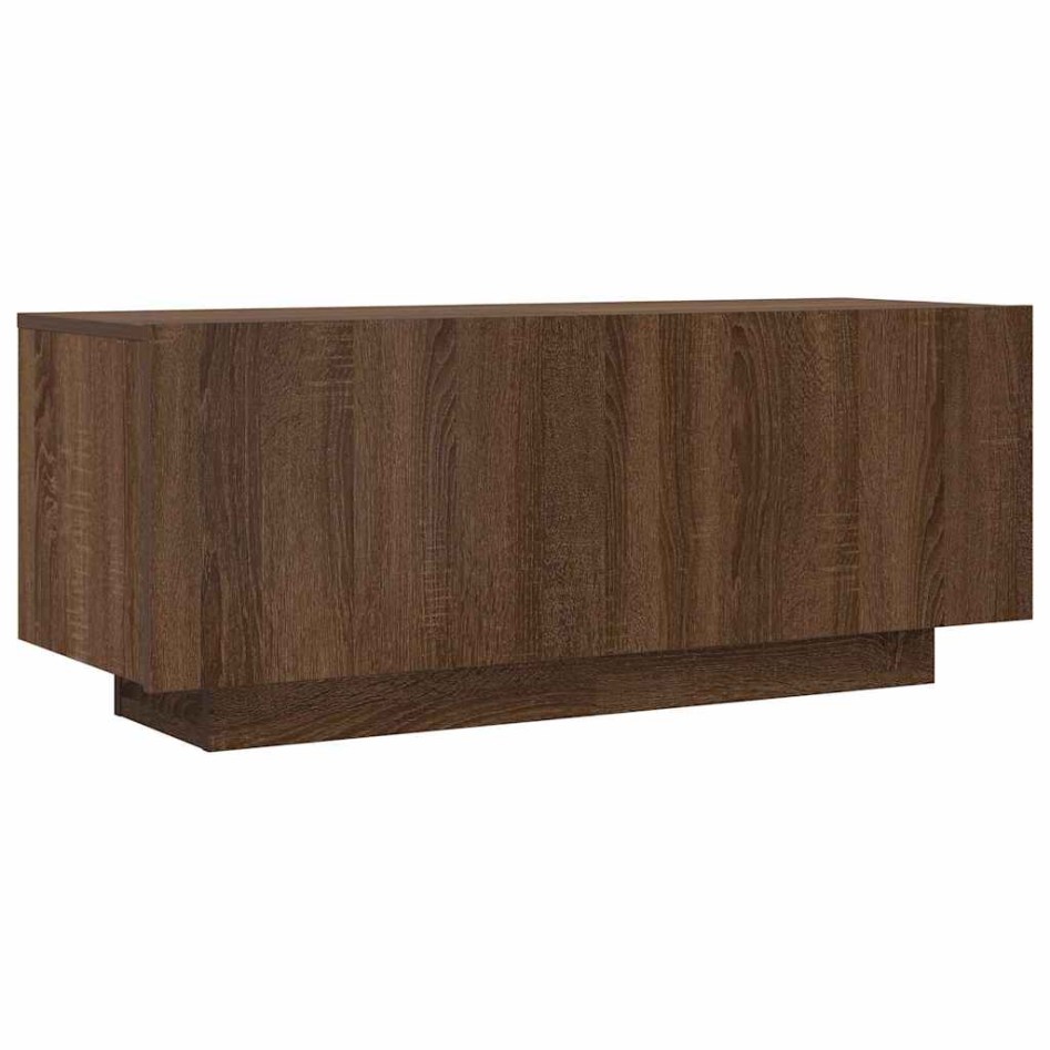 Mueble TV madera contrachapada color marrón roble 100x35x40