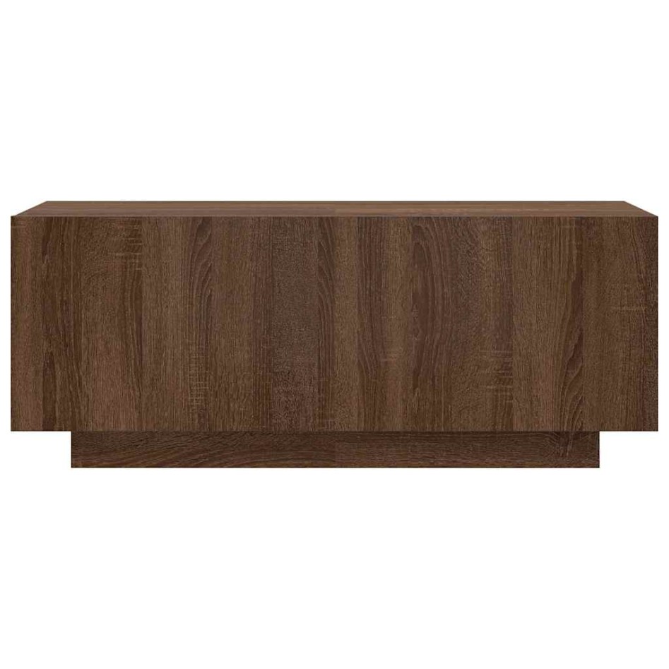 Mueble TV madera contrachapada color marrón roble 100x35x40