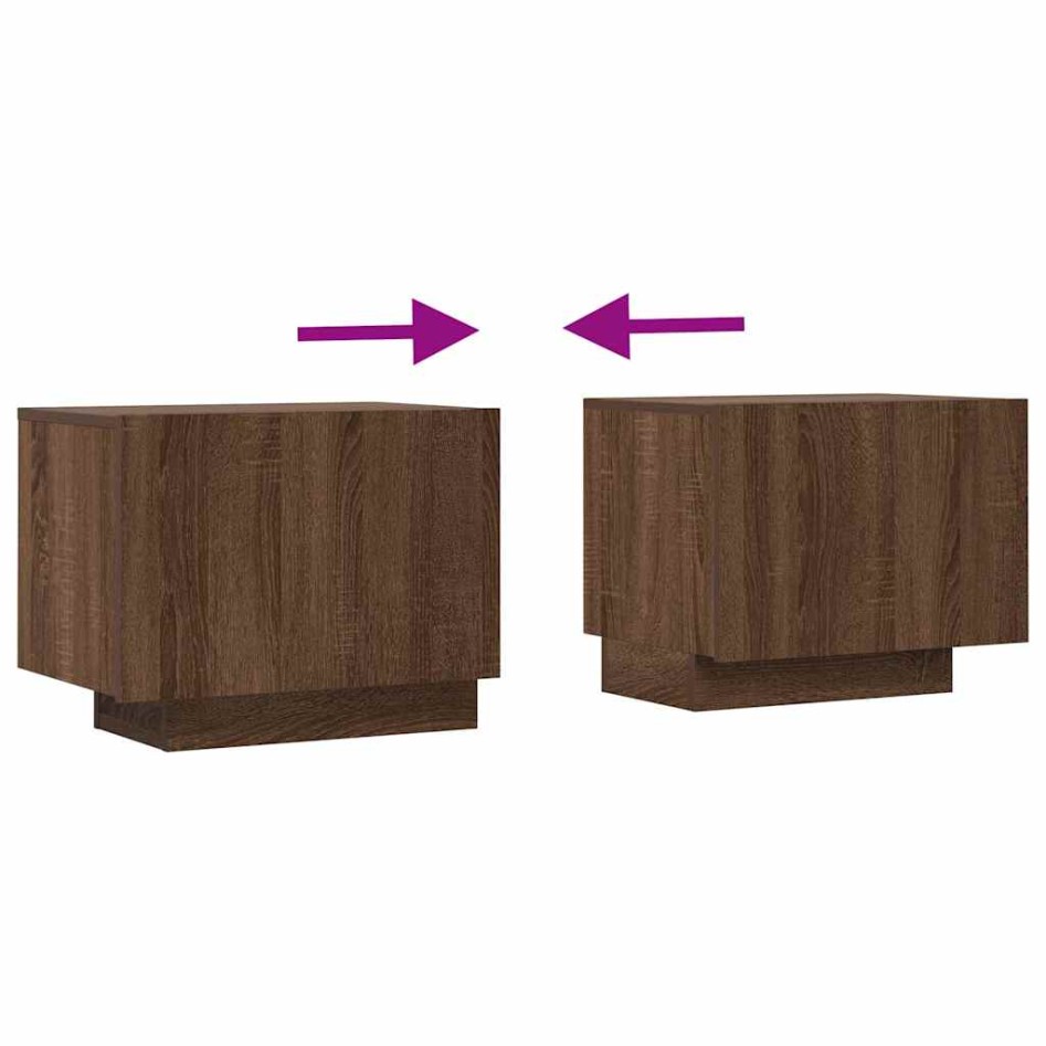 Mueble TV madera contrachapada color marrón roble 100x35x40