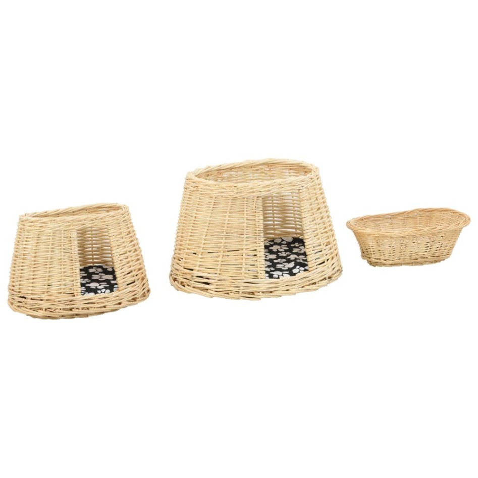 Set cestas de gatos 3 uds. con cojines sauce natural