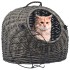 Transportín para gatos sauce natural gris 50x42x40