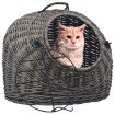 Transportín para gatos sauce natural gris 50x42x40 cm