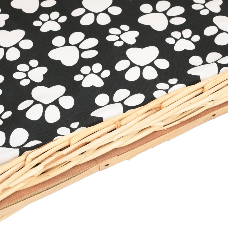 Cesta para perros con cojín sauce natural 50x33x30