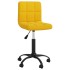 Silla de oficina giratoria de terciopelo amarilla