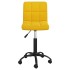 Silla de oficina giratoria de terciopelo amarilla
