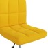 Silla de oficina giratoria de terciopelo amarilla
