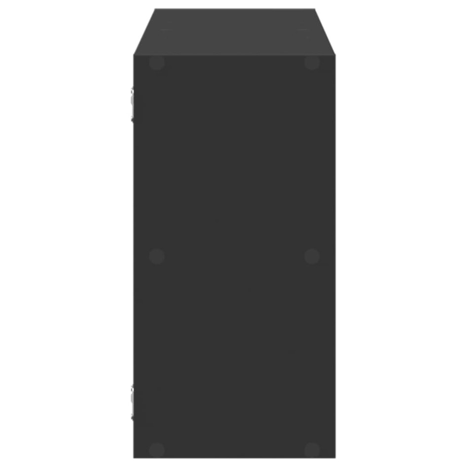 Estantería de pared madera de ingeniería negra 100x25x50