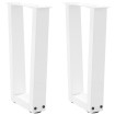 Patas para mesa de comedor en forma de V 2 uds blanco acero