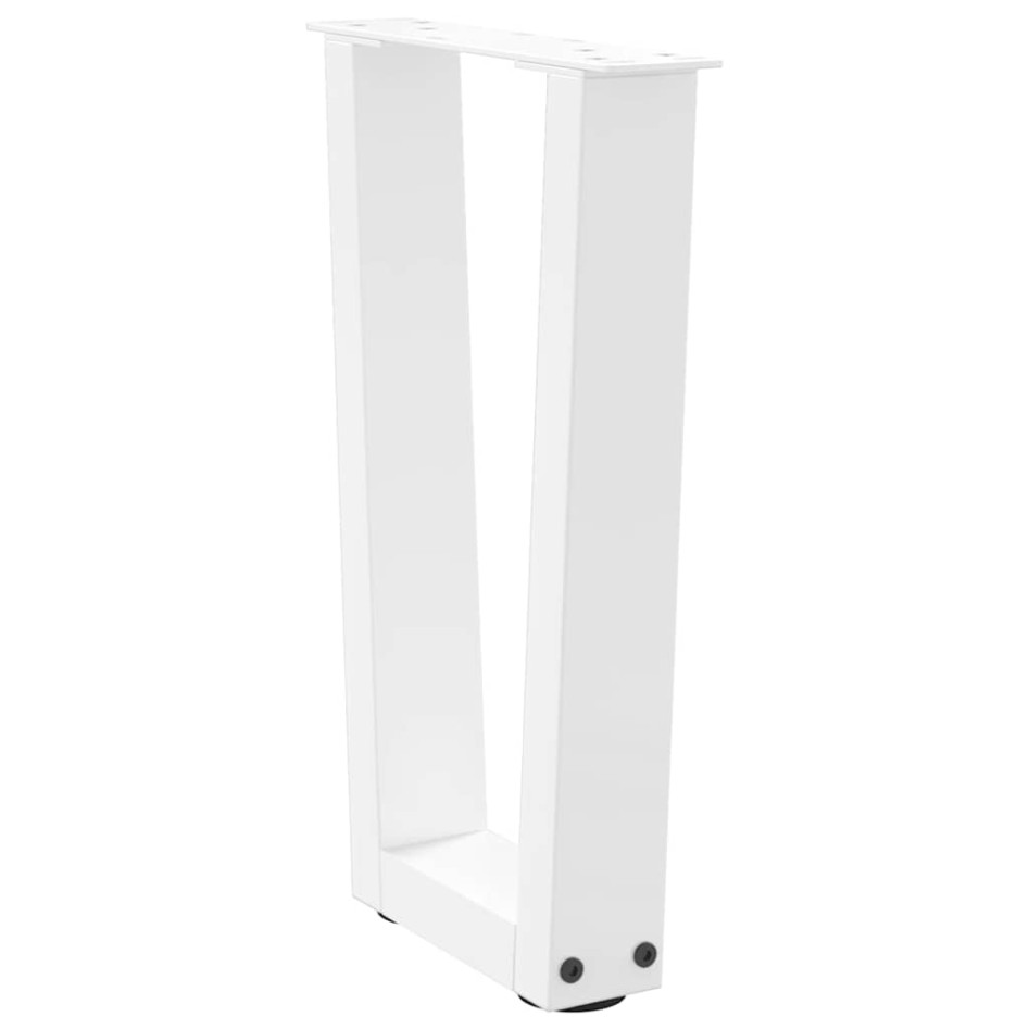 Patas para mesa de comedor en forma de V 2 uds blanco