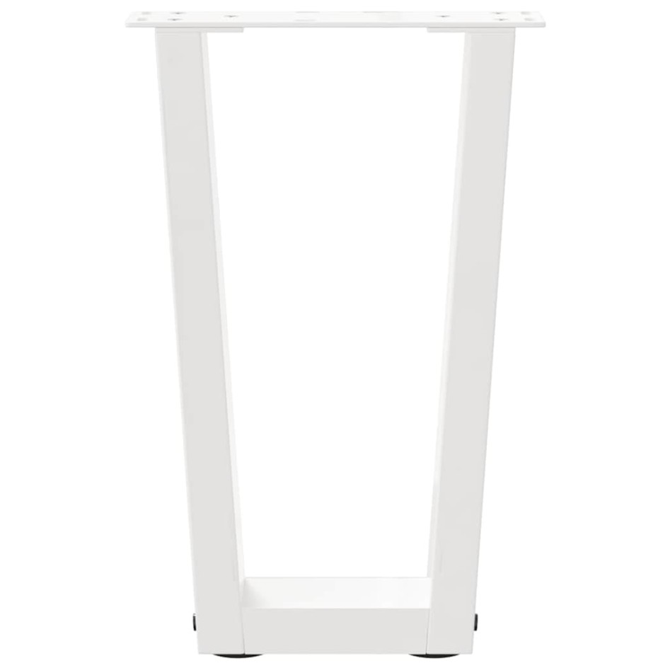 Patas para mesa de comedor en forma de V 2 uds blanco