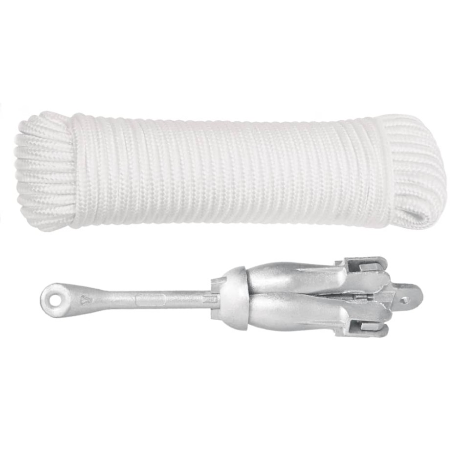 Ancla plegable con cuerda hierro maleable plateado 3,2