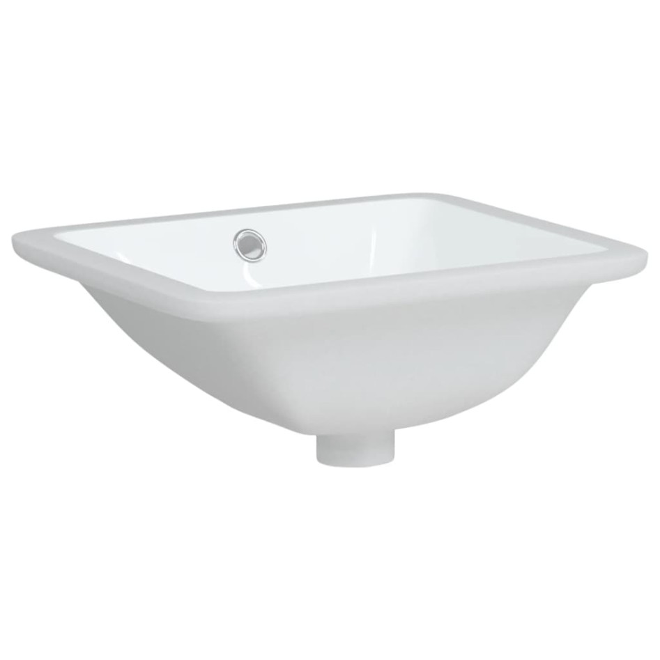 Lavabo de baño rectangular cerámica blanco 36,5x32x15,5