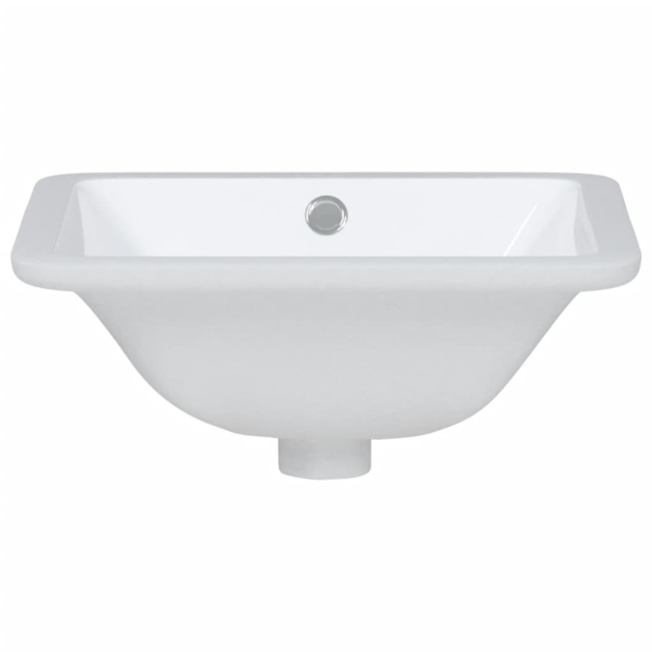 Lavabo de baño rectangular cerámica blanco 36,5x32x15,5