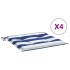 Cojines silla jardín 4 uds tela a rayas azul y blanco