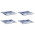 Cojines silla jardín 4 uds tela a rayas azul y blanco