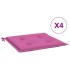 Cojines de silla de jardín 4 uds tela rosa 40x40x3