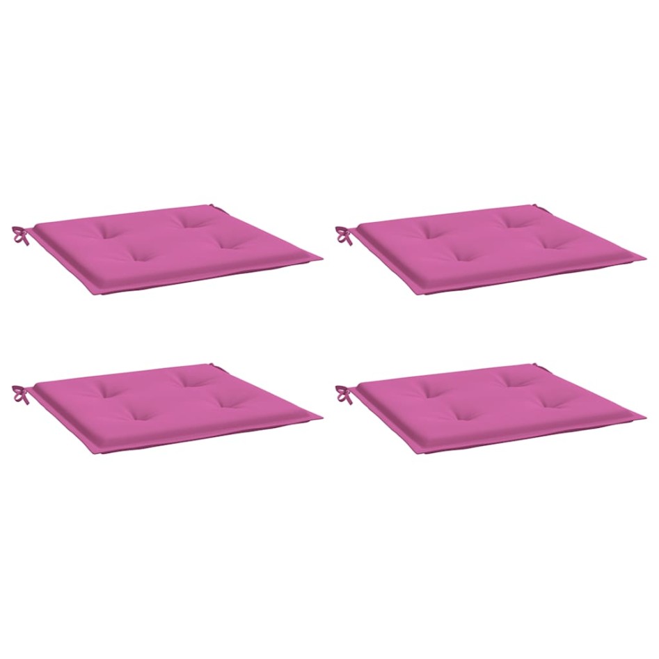 Cojines de silla de jardín 4 uds tela rosa 40x40x3