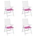 Cojines de silla de jardín 4 uds tela rosa 40x40x3