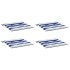 Cojines silla jardín 4 uds tela a rayas azul y blanco