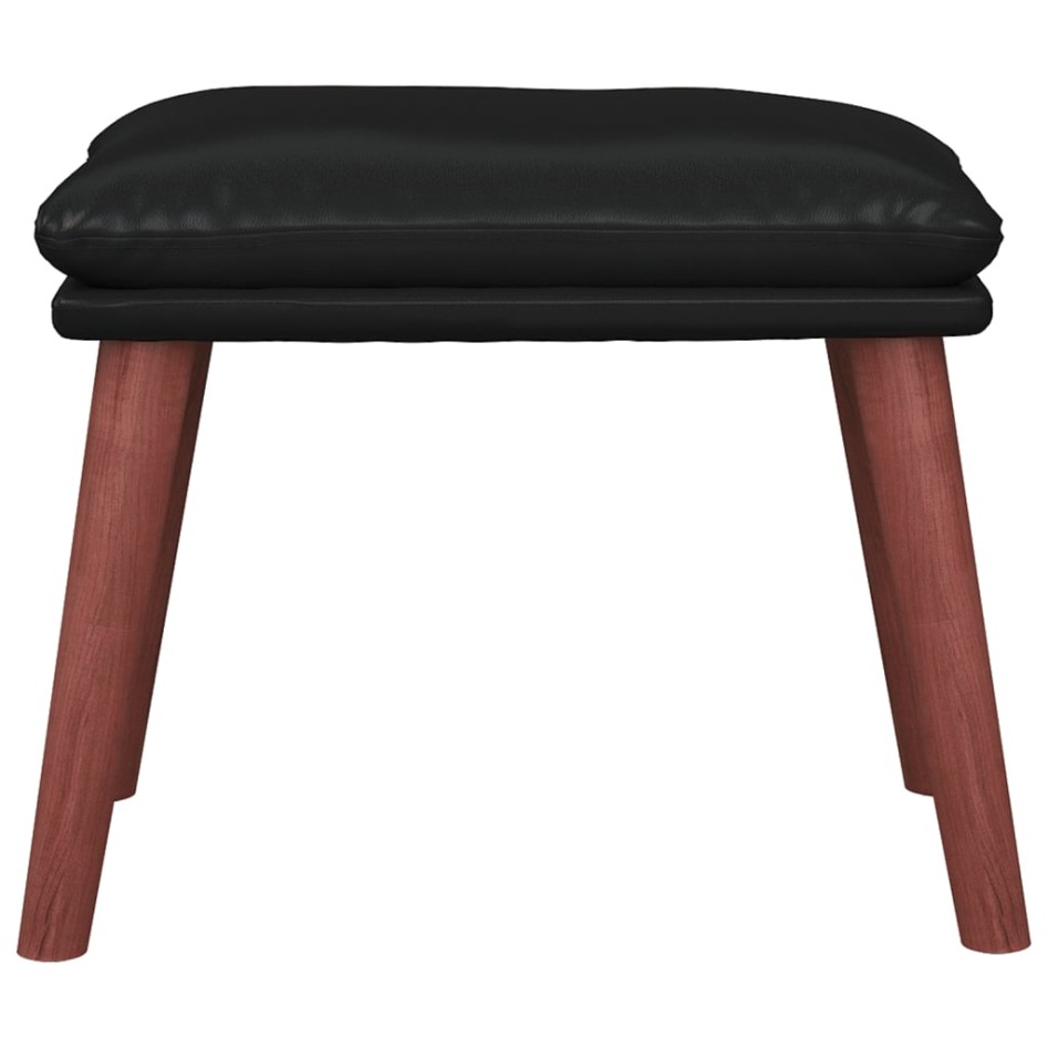 Reposapiés cuero sintético negro 45x29,5x35