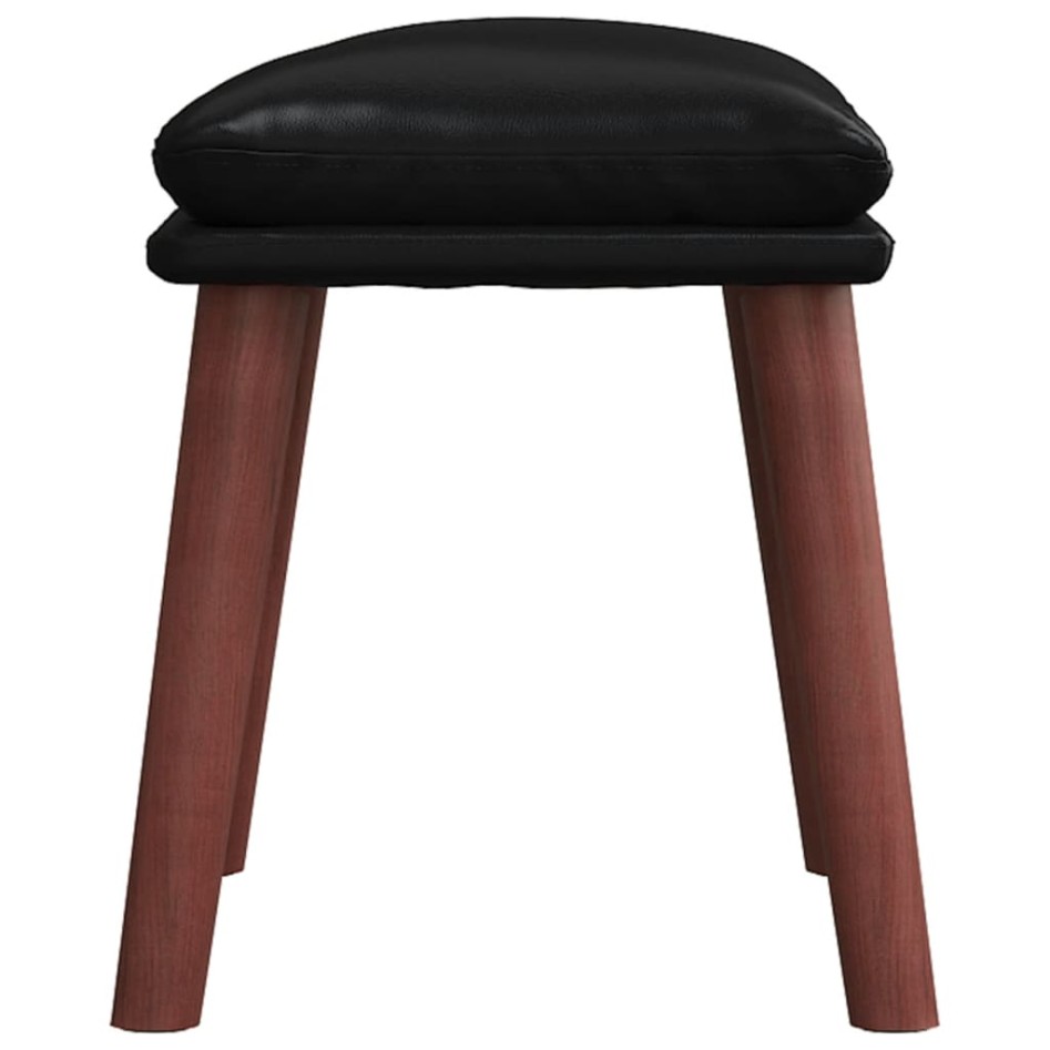 Reposapiés cuero sintético negro 45x29,5x35