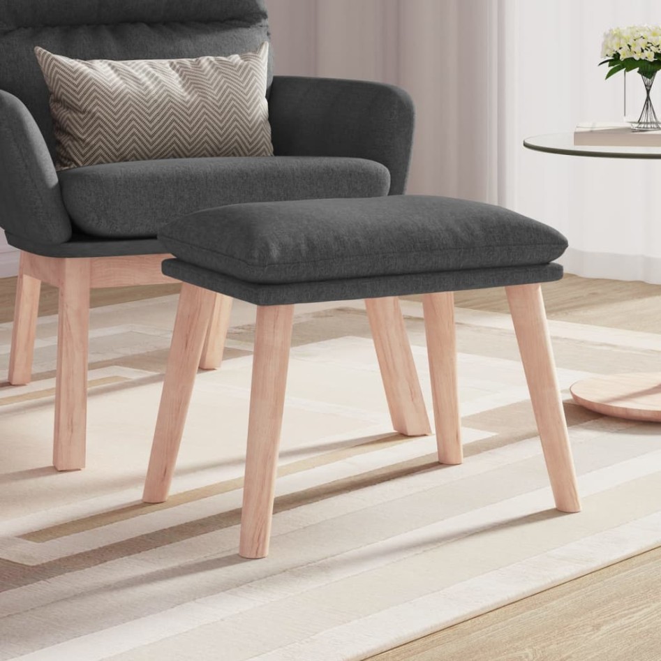 Reposapiés de tela gris oscuro 45x29,5x35