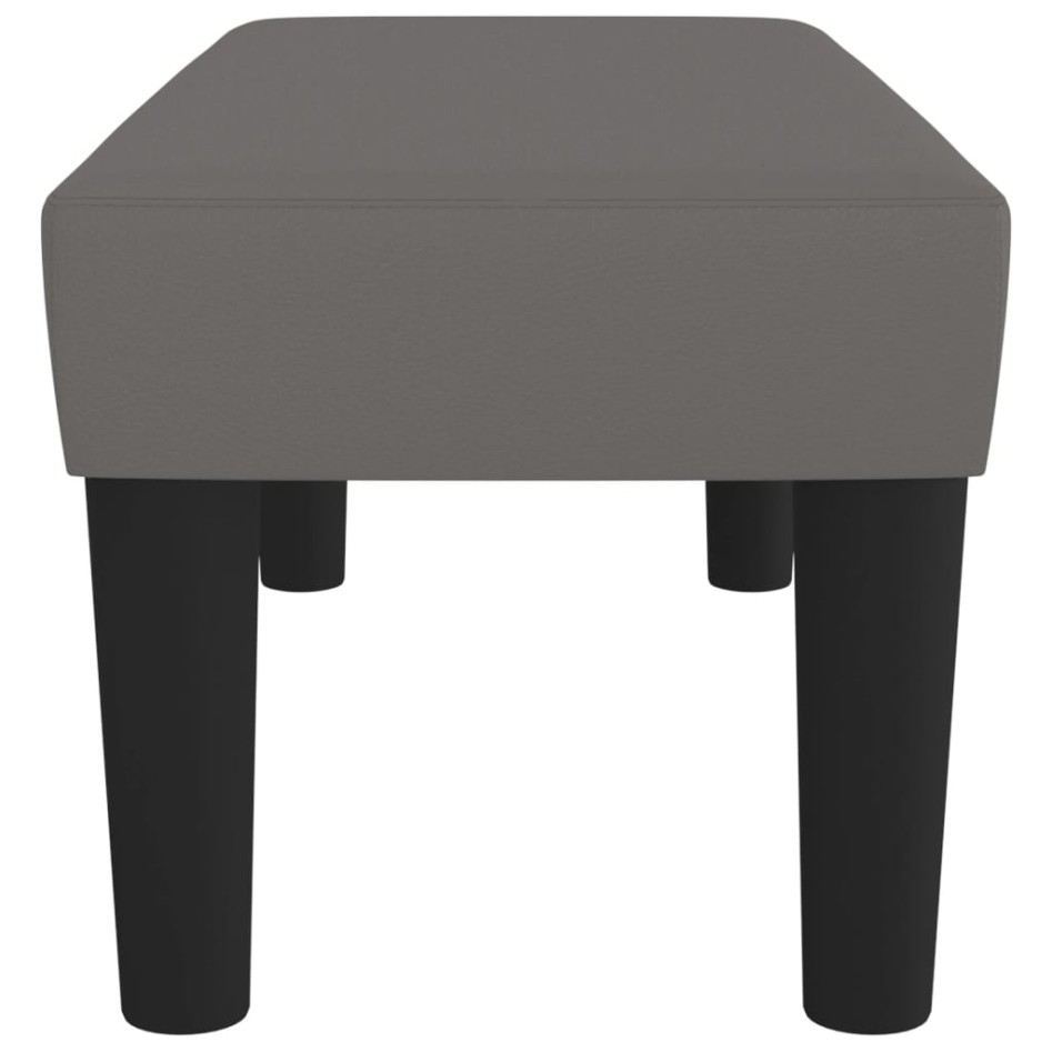 Banco de cuero sintético gris 70x30x30