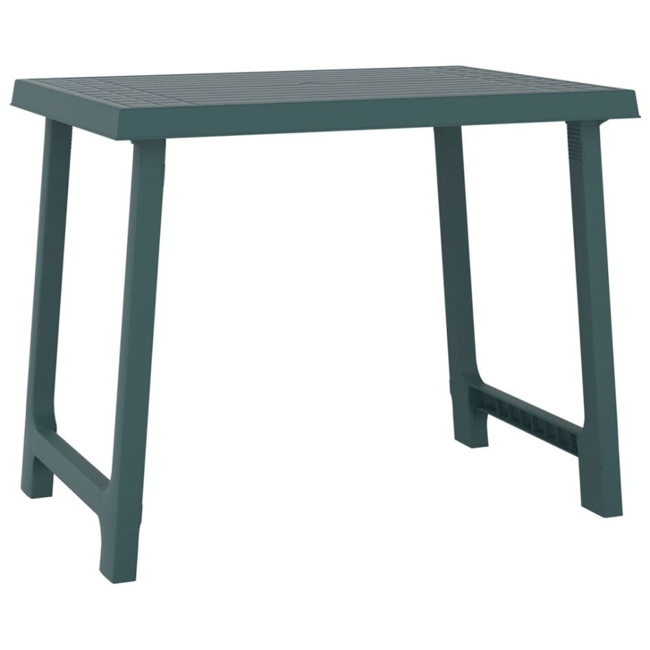 Mesa de camping con aspecto de madera PP verde 79x56x64