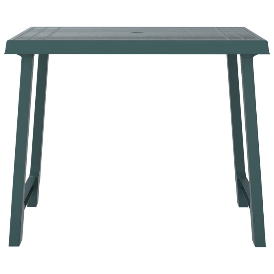 Mesa de camping con aspecto de madera PP verde 79x56x64