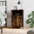 Mesita de noche madera contrachapada roble ahumado 40x42x60