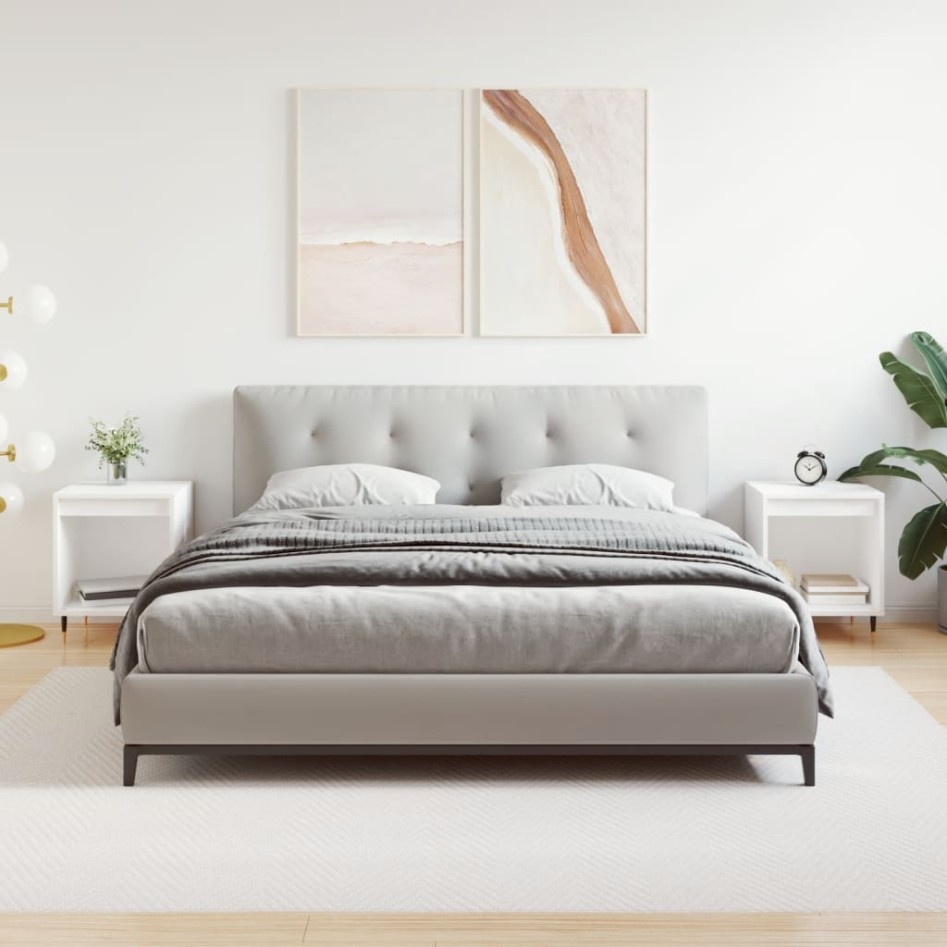 Mesitas de noche 2 uds madera de ingeniería blanco 40x35x50